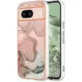 Mtp Products Google Pixel 8a Marble Pattern Electroplated IMD TPU-deksel - Rosa