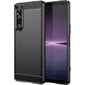 Mtp Products Sony Xperia 1 V Børstet TPU Deksel - Karbonfiber - Svart