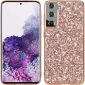 Mtp Products Samsung Galaxy S21 FE 5G Glitter Series Hybrid-deksel - Roségull