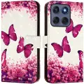 Mtp Products Motorola Edge 60/60 Fusion Wonder Series Lommebok-deksel - Rosesommerfugler