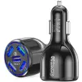 Mtp Products Universell 5xUSB Hurtigbillader - QC3.0 - Svart