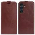 Mtp Products Samsung Galaxy S25+ Vertikalt Flip-Deksel med Kortlomme - Brun