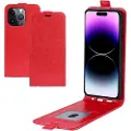 Mtp Products iPhone 15 Pro Max Vertikalt Flip-Deksel med Kortlomme - Rød