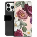 Mtp Products iPhone 13 Pro Premium Lommebok-deksel - Romantiske Blomster