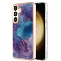 Mtp Products Samsung Galaxy S25+ Marble Pattern Electroplated IMD TPU-deksel - Lilla / Blå