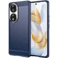 Mtp Products Honor 90 Børstet TPU Deksel - Karbonfiber - Blå