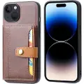 Mtp Products iPhone 15 Plus Retro Style Deksel med Lommebok - Brun