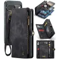 CASEME Google Pixel 9/9 Pro 008 2-i-1 Multifunksjonell Lommebok-deksel - Svart