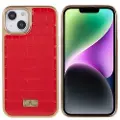 Mtp Products Fierre Shann Elektroplettert iPhone 14 Belagt Deksel - Crocodile - Rød