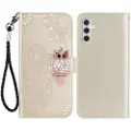 Mtp Products Samsung Galaxy S24 Ugle Rhinestone Lommebok-deksel - gull