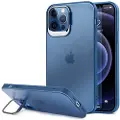 Mtp Products iPhone 12 Pro Max Hybrid Deksel med Skjult Stativ - Blå / Gjennomsiktig