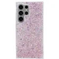 Mtp Products Samsung Galaxy S24 Ultra Glitter Flakes TPU-deksel - Rosa
