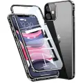 Mtp Products iPhone 11 Magnetic Deksel med Herdet Glass - Svart