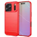 Mtp Products iPhone 17 Pro børstet TPU-deksel - karbonfiber - rød