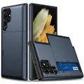 Mtp Products Samsung Galaxy S22 Ultra 5G Hybrid-deksel med Skyvekortspor - Mørkeblå