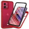 Mtp Products Motorola Moto G84 360 Beskyttelse Deksel - Rød / Klar