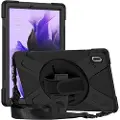 Mtp Products Samsung Galaxy Tab S7 FE Heavy Duty 360 Deksel med Håndrem - Svart