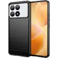 Mtp Products Xiaomi Redmi K70/K70 Pro/Poco F6 Pro Børstet TPU Deksel - Karbonfiber - Svart