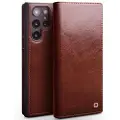 Qialino Samsung Galaxy S23 Ultra 5G Classic Lommebok-deksel I Lær - Brun