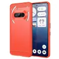 Mtp Products Nothing Phone (3a) Børstet TPU Deksel - Karbonfiber - Rød