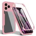 Mtp Products iPhone 17 Pro Max 360 Beskyttelse Deksel - Rosa / Klar
