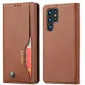 Mtp Products Card Set Series Samsung Galaxy S23 Ultra 5G Lommebok-deksel - Brun