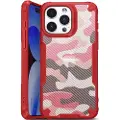 Mtp Products iPhone 15 Pro Max Anti-Shock Hybrid-deksel - Kamuflasje - Rød
