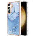 Mtp Products Samsung Galaxy S25 Marble Pattern Electroplated IMD TPU-deksel - Blå