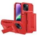 Mtp Products Card Storage iPhone 14 Plus Hybrid-deksel med Stativ - Rød