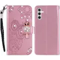 Mtp Products Samsung Galaxy A54 5G Ugle Rhinestone Lommebok-deksel - Rose Gold