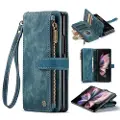 CASEME C30 Multifunksjonell Samsung Galaxy Z Fold4 Lommebok-deksel - Blå