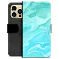 Mtp Products iPhone 13 Pro Max Premium Lommebok-deksel - Blå Marmor