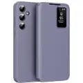 Mtp Products Samsung Galaxy A55 Smart Clear View Flip-etui med kortspor - grå-lilla