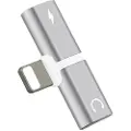 Mtp Products Mini T-Shape 2-i-1 Lightning Adapter - iPhone XS Max/XS/XR - Sølv