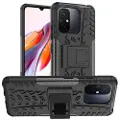Mtp Products Xiaomi Redmi 12C, Poco C55 Anti-Slip Hybrid-deksel med Stativ - Svart
