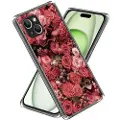 Mtp Products iPhone 15 Plus Stilig Ultra-Slim TPU-deksel - Røde Blomster