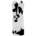 Mtp Products For iPhone 14 Plus Myk håndlaget Fluffy Furry Bunny TPU Shell Cute Rabbit Beskyttelsesveske - Svart