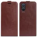 Mtp Products OnePlus Nord CE4 Lite/Oppo K12x Vertikalt Flip-Deksel med Kortlomme - Brun