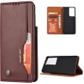 Mtp Products Card Set Series Samsung Galaxy S21 Ultra 5G Lommebok-deksel - Vinrød