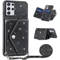 Mtp Products Stardust Samsung Galaxy S23 Ultra 5G Deksel med Kortlomme - Svart