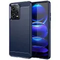 Mtp Products Xiaomi Redmi Note 12 Pro Børstet TPU Deksel - Karbonfiber - Blå