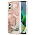 Mtp Products Motorola Moto G54 Marble Pattern Electroplated IMD TPU-deksel - Rosa