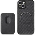 Mtp Products iPhone 14 Magnetisk Deksel med Kortlomme - Karbonfiber - Svart