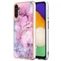 Mtp Products Samsung Galaxy A36 Marble Pattern Electroplated IMD TPU-deksel - Blå / Rosa