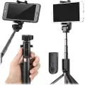 Mtp Products Universell 3-i-1 Bluetooth Selfiestang & Tripod - Svart