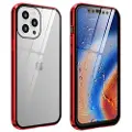 Mtp Products iPhone 12 Pro Max Magnetisk Deksel med Herdet Glass - Rød