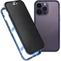 Mtp Products iPhone 15 Pro Magnetisk Deksel med Personvernherdet Glass - Blå