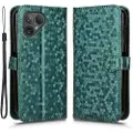 Mtp Products Fairphone 5-deksel med lommebok og stropp - sekskantmønster - grønn