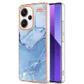 Mtp Products Xiaomi Redmi Note 13 Pro+ Marble Pattern Electroplated IMD TPU-deksel - Blå