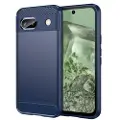 Mtp Products Google Pixel 8a Børstet TPU Deksel - Karbonfiber - Blå